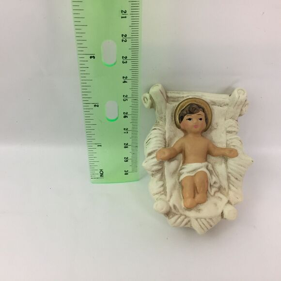 (J5) CHRISTMAS PAPIER MACHE COMPOSITION NATIVITY FIGURES 3 PC KOREA - Picture 4 of 8